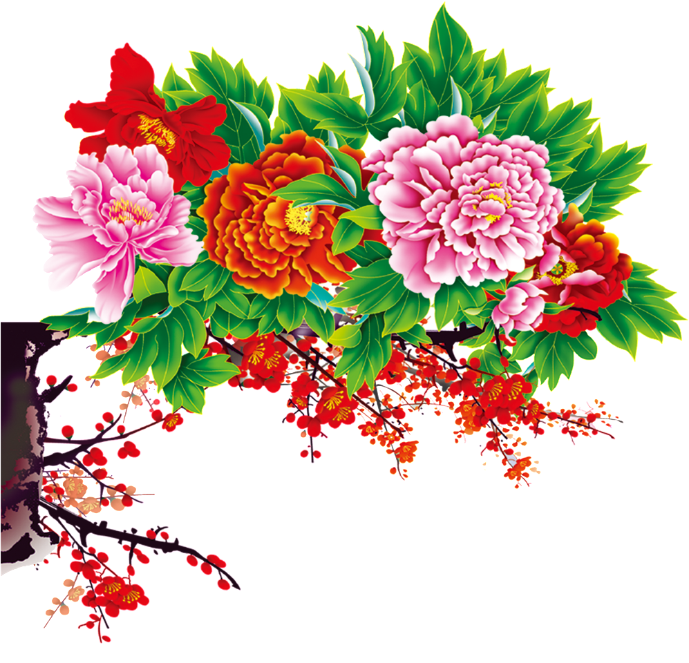 Ink Painting Peony Chinese Style - Flowers Psd Files Free Download (1024x1024)