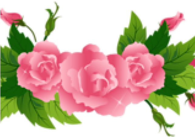 Ribbons Clipart Divider - Pink Flower Border Png (640x480)