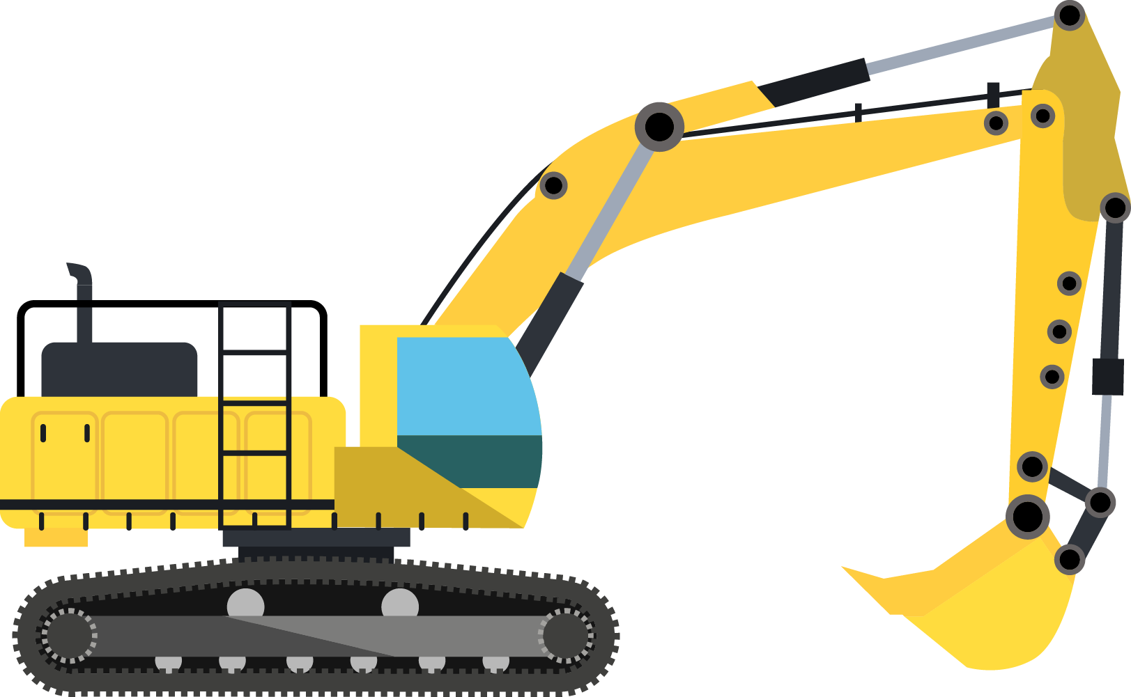 Excavator Architectural Engineering Machine Heavy Equipment - Excavator Vector Png (1623x1001)