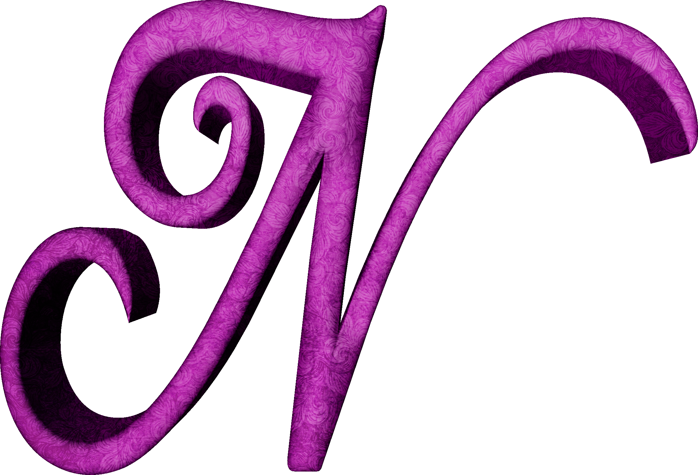 Alfabeto Estampado De Hojas En Fucsian - Alfabeto Estampado En Hojas Fucsia (2229x1516)