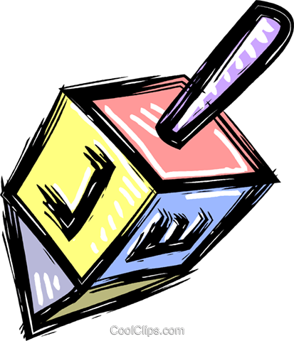 Spinning Dreidel Royalty Free Vector Clip Art Illustration - Clip Art (413x480)