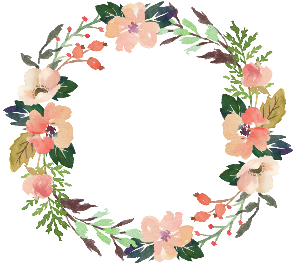 Download and share clipart about Fresh Meat Pink Flowers Hand Drawn Garland Decorativ...