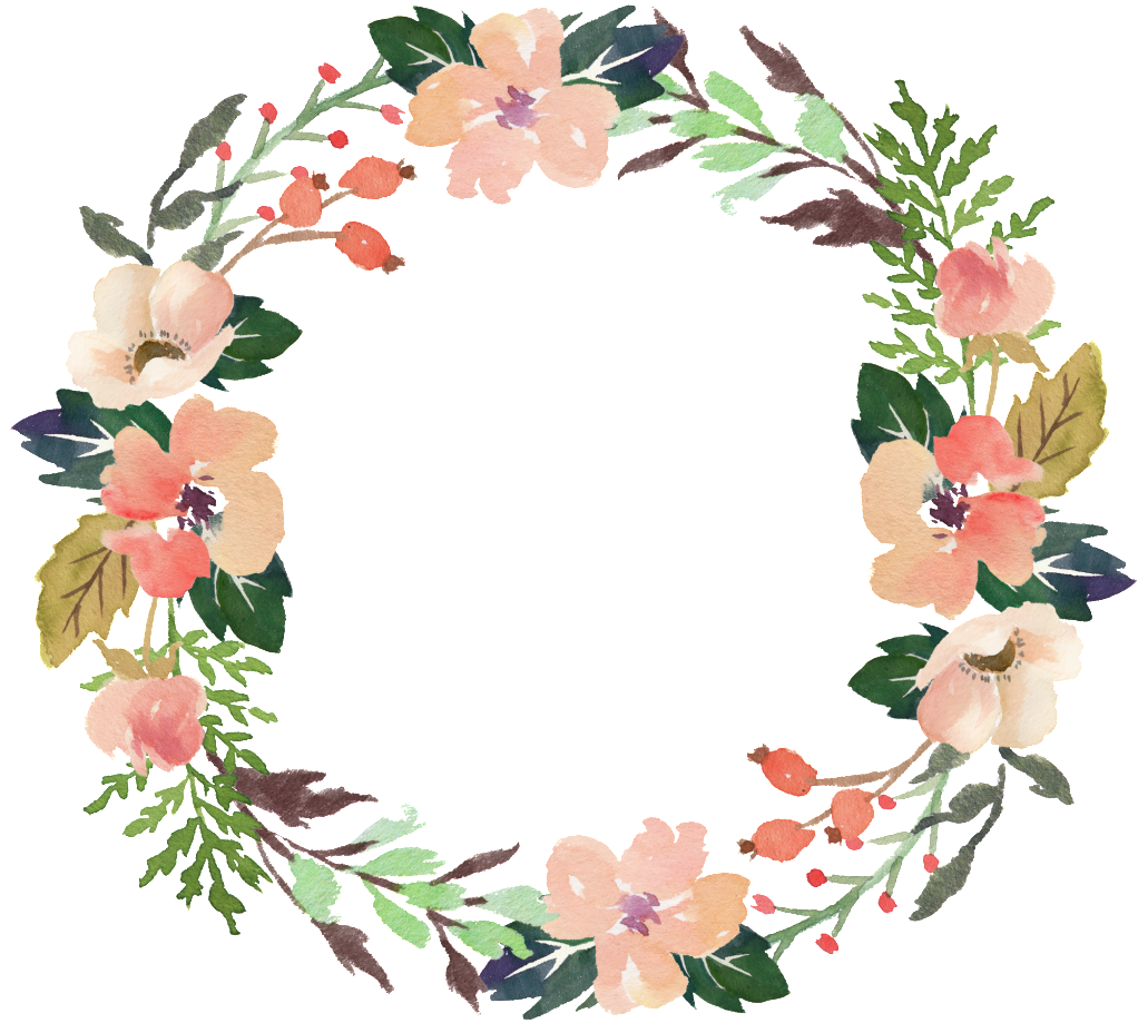 Fresh Meat Pink Flowers Hand Drawn Garland Decorative - Vector Art Flower Png (1024x963)