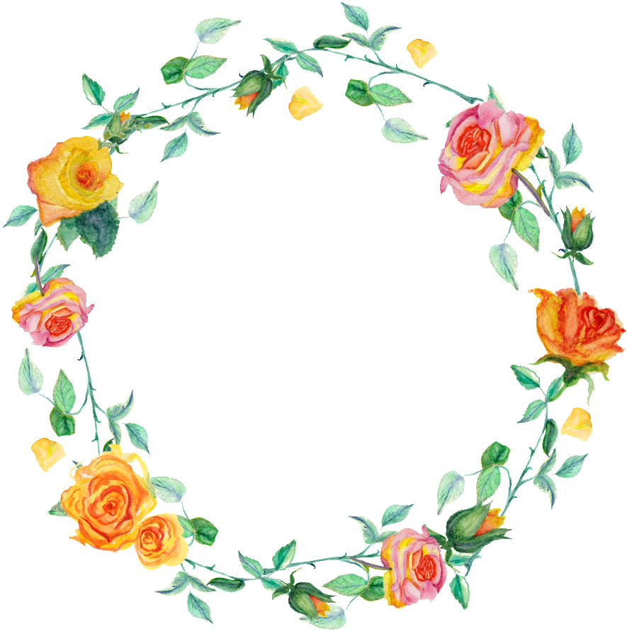 Charming Garland Transparent Decorative - Watercolor Painting (1024x1024)