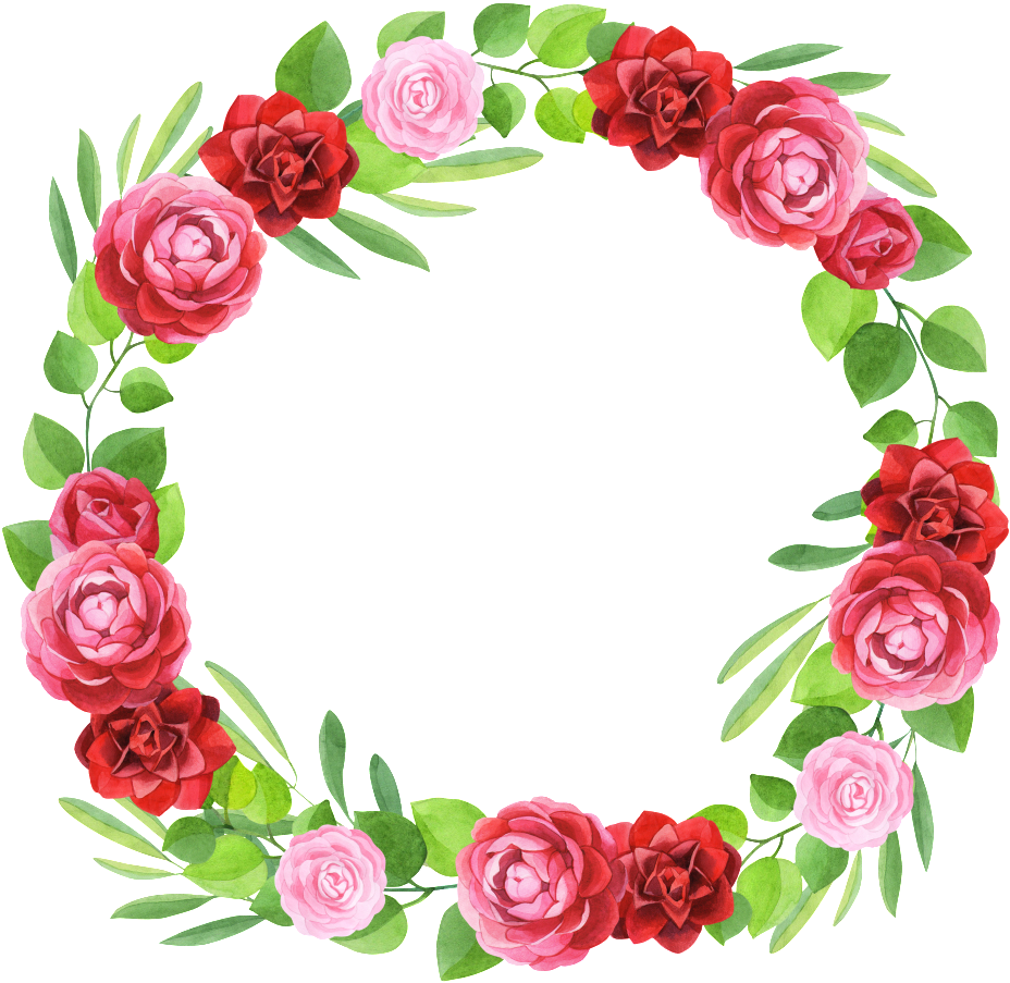 Hand Painted Three Colors Of Flowers Garland Png Transparent Flower