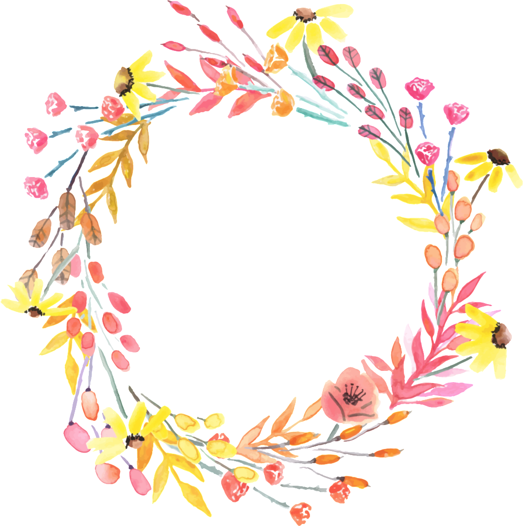 Pink Leaves Hand Drawn Garland Decorative Elements - Png Guirnaldas (1024x1031)