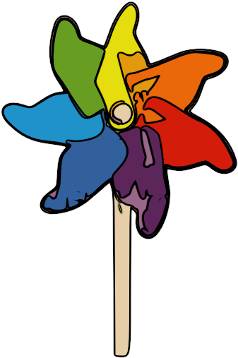 Pinwheel Cliparts Cartoon - Pinwheel Spinning Gif Clipart (396x596)
