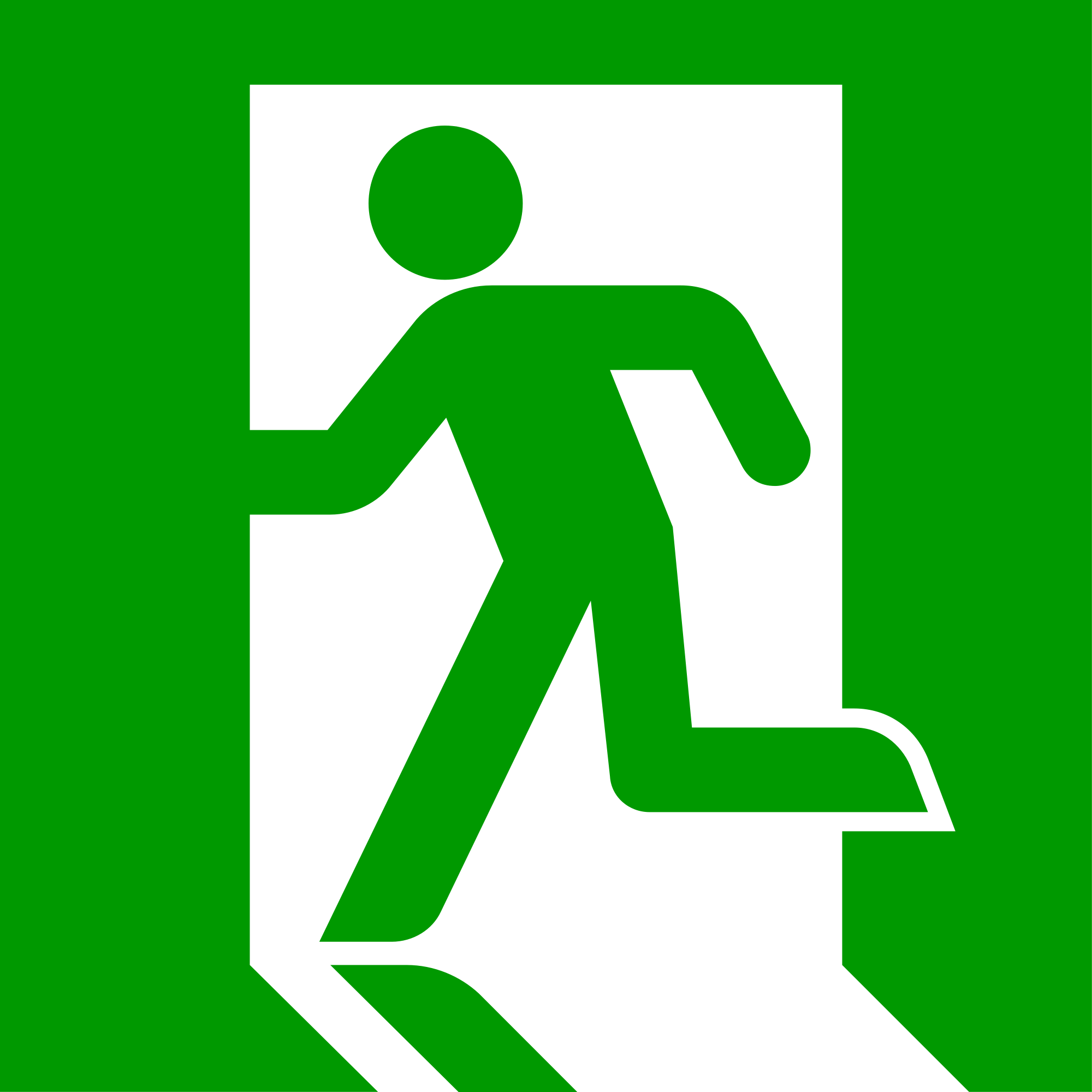 Wikipedia, The Free Encyclopedia - Emergency Exit Sign Vector (2000x2000)