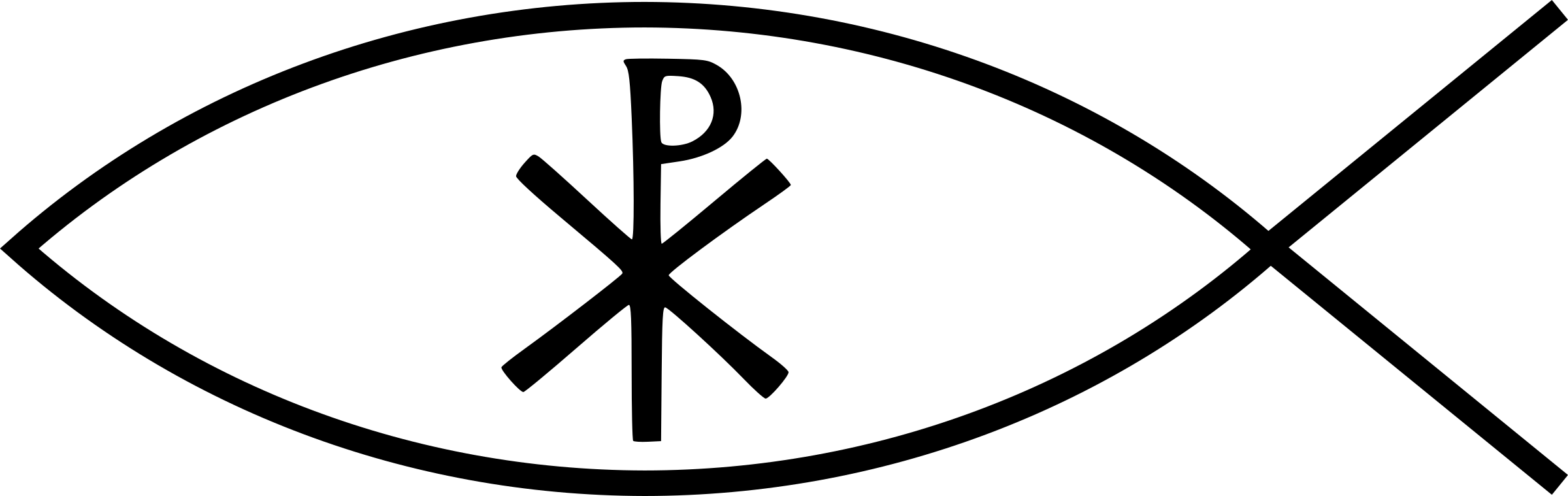 Ichthys Chi Rho Christian Symbolism Christian Cross - Png Fish Symbol Christianity (2400x759)