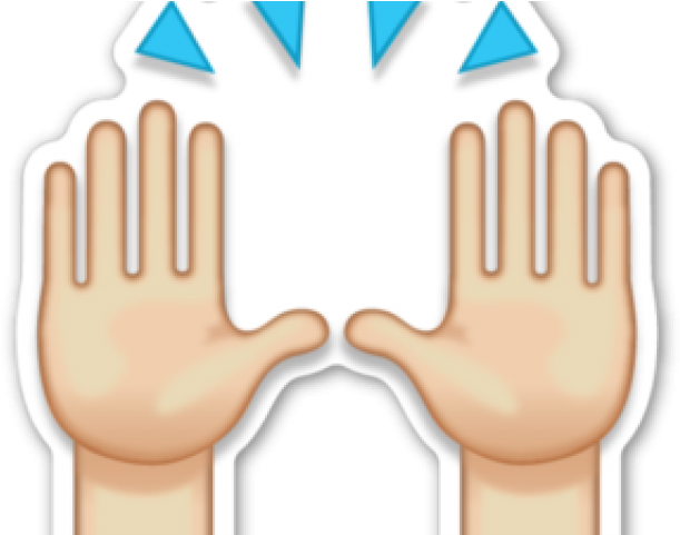 Hand Emoji Clipart Person Raising Both Hand In Celebration - Pray Emoji Clipart (640x480)
