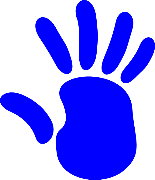 Graphic Transparent Stock Blue Clip Art At Clker Com - Right Hand Cartoon (510x594)