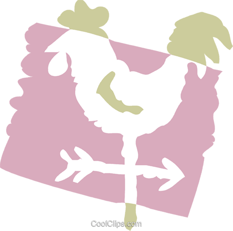 Rooster Weathervane Royalty Free Vector Clip Art Illustration - Rooster (480x475)