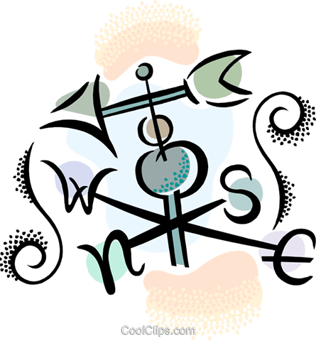 Weathervane Royalty Free Vector Clip Art Illustration - Wind (445x480)