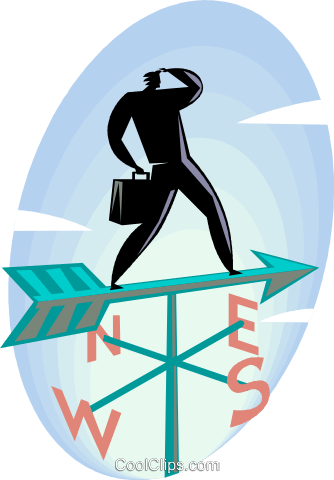 Businessman Standing On A Weathervane Royalty Free - Managers Say, What Employees Hear: Connecting With (334x480)