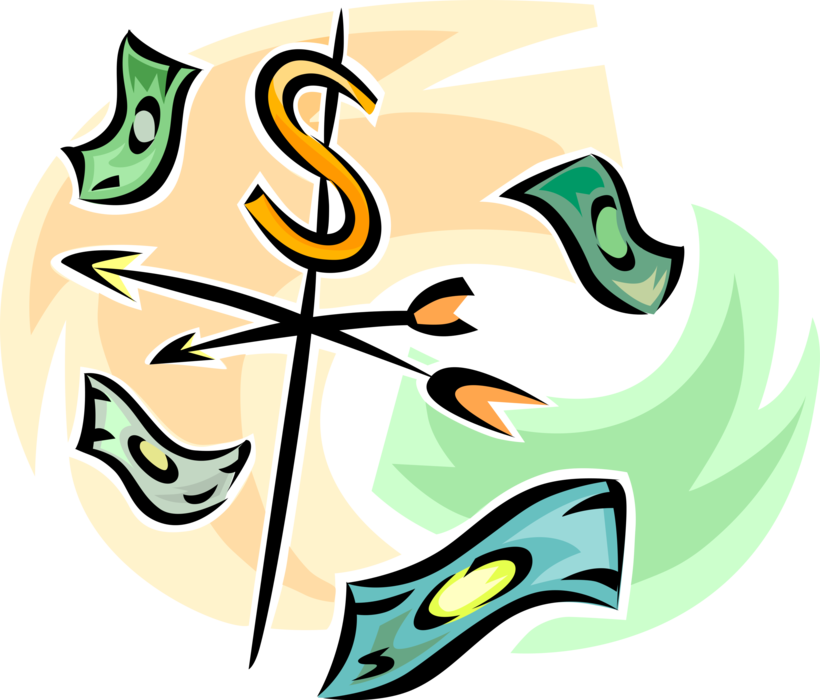 Weather Vane With Dollar Bills Royalty Free Vector - Illustration (820x700)