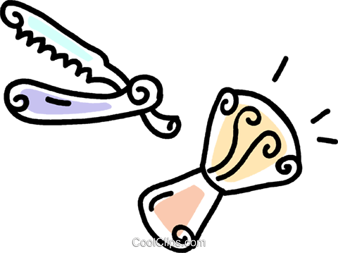 Straight Razor And Brush Royalty Free Vector Clip Art - Straight Razor And Brush Royalty Free Vector Clip Art (480x359)