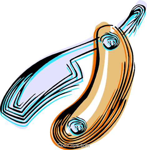 Straight Razor Royalty Free Vector Clip Art Illustration - Straight Razor Royalty Free Vector Clip Art Illustration (472x480)