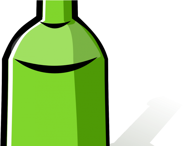 Plastic Bottles Clipart Botal - Wine Bottle Cartoon Png (640x480)