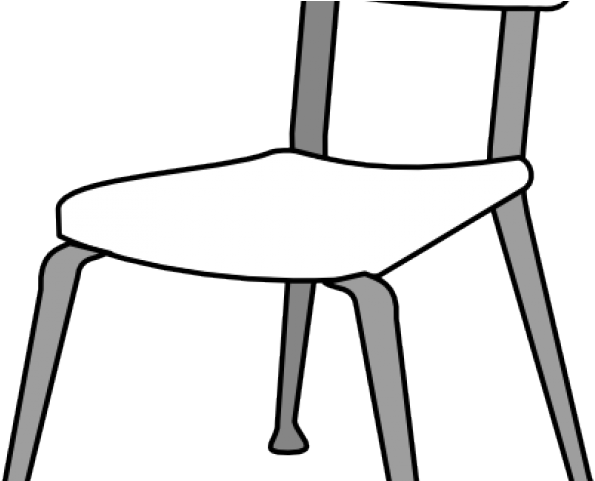 Chair Clipart Outline - School Desk Black And White Png (640x480)