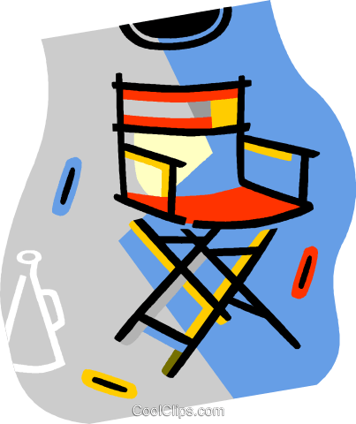 Directors Chair Royalty Free Vector Clip Art Illustration - Hollywood Director Chairs (403x480)