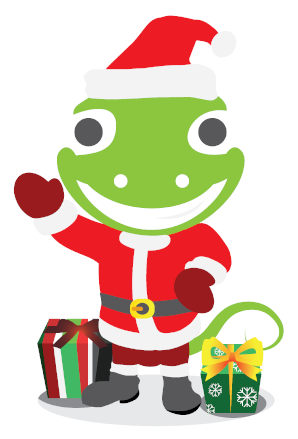 Therefore, We Designed Our Gecko In 5 Different Christmas - Cartoon (500x500)