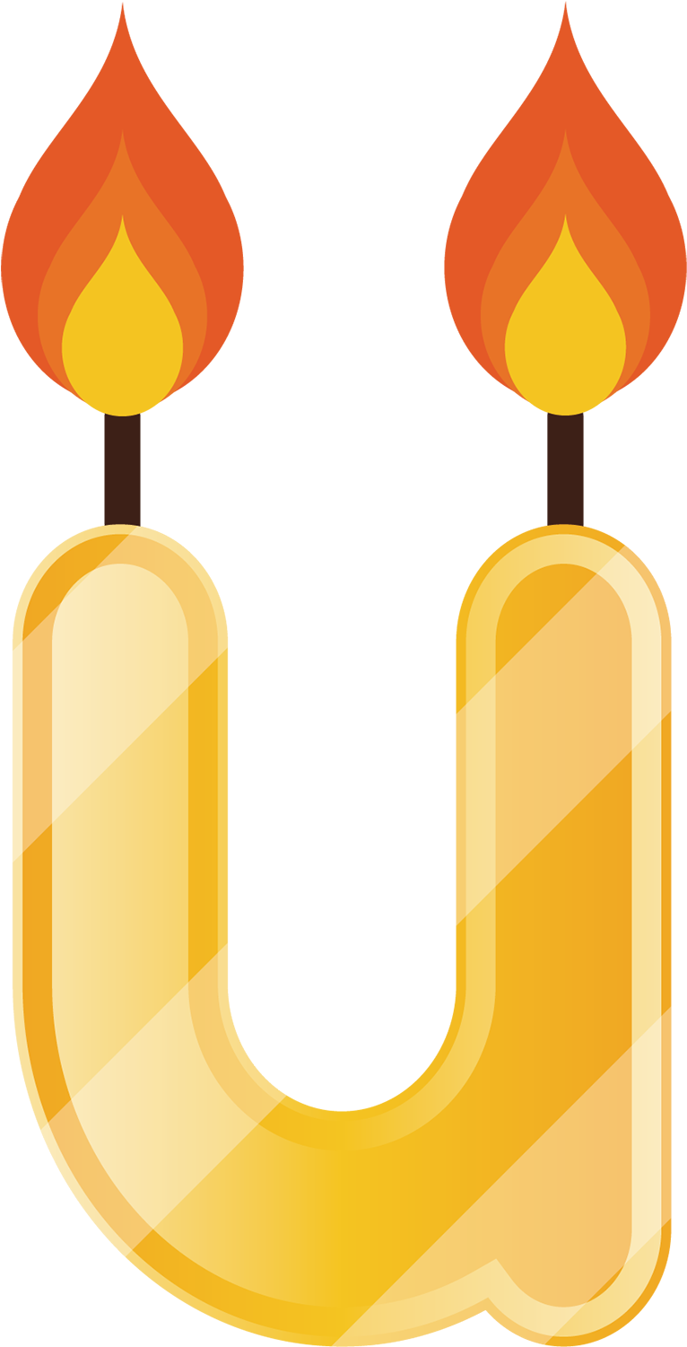 Letter Hand Painted U Clip Art Transparent Library - เทียน การ์ตูน (1500x1500)