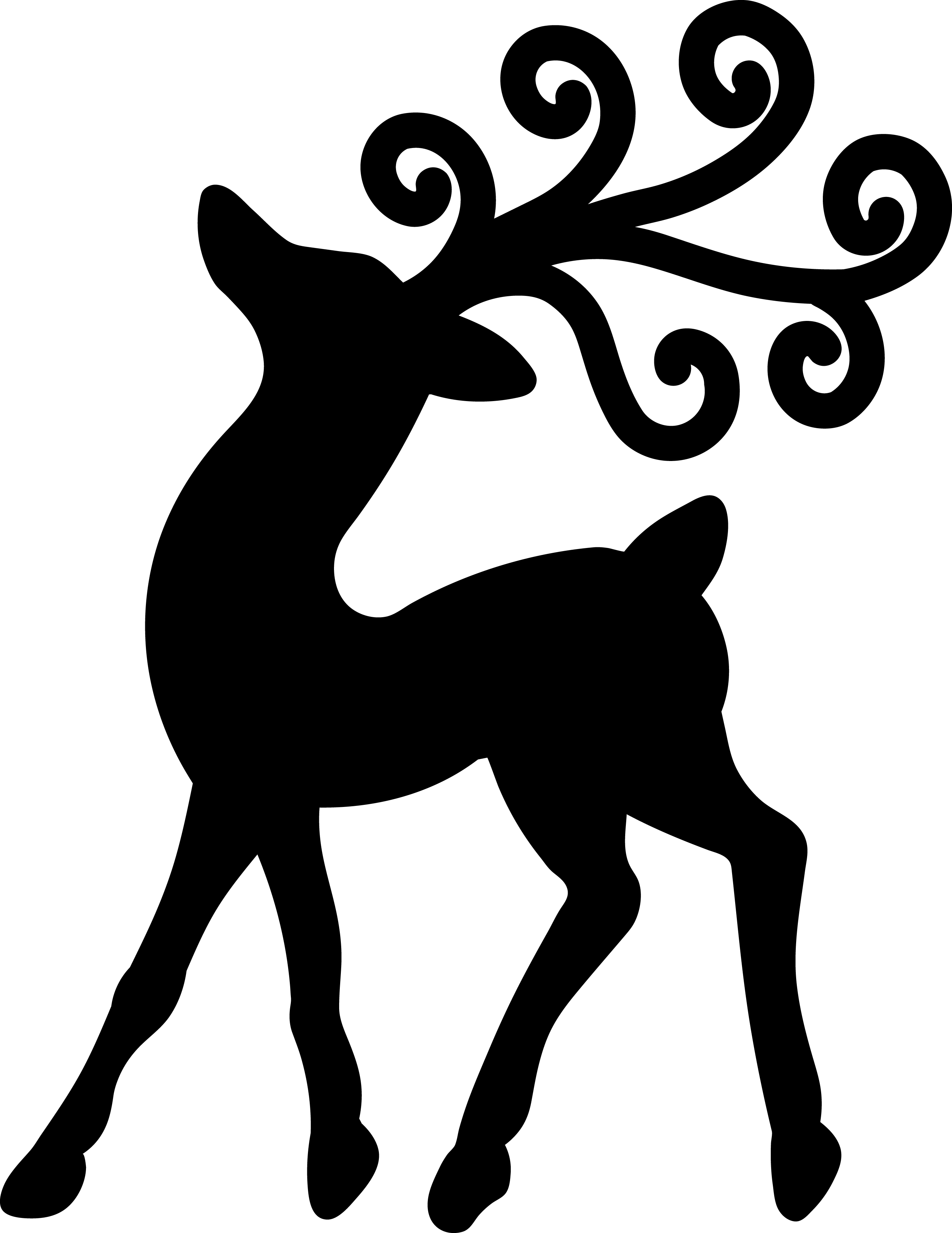 Reindeer Silhouette Ba583pu - Reindeer (2779x3600)