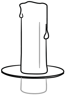 Candlestick Drawing Pencil - Candle With Holder Drawing (500x500)