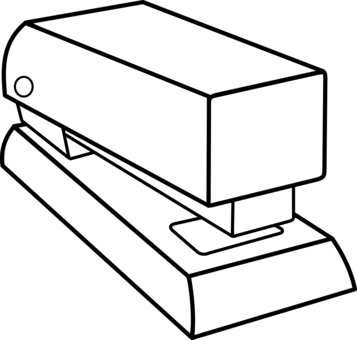 Paper Stapler Drawing Staple Gun - Stapler Black And White (357x340)