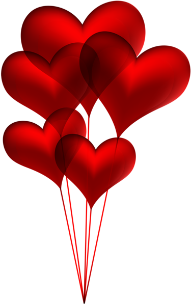 Png Black And White Stock Red Transparent Png Clip - Heart Balloons Clip Art (388x600)