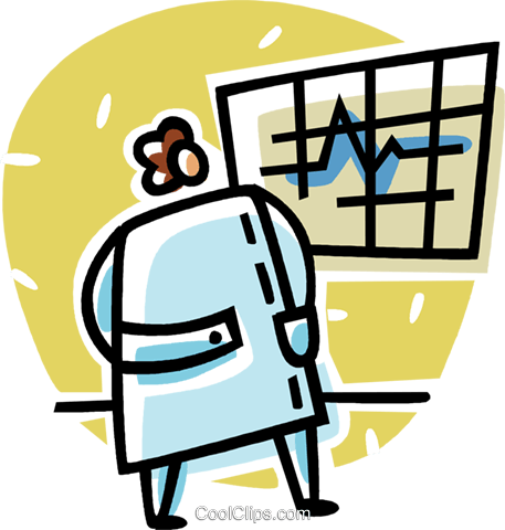 Doctor Looking At A Chart Royalty Free Vector Clip - Physician (457x480)