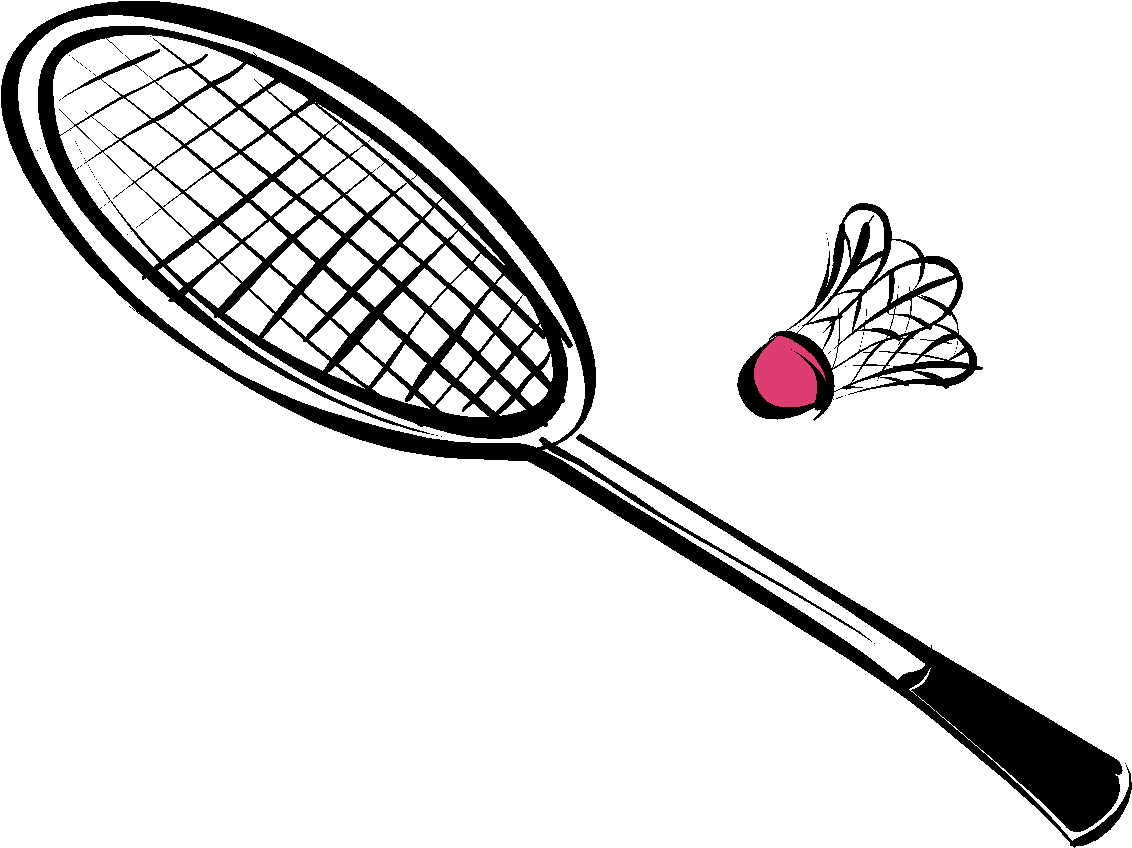Collection Of Equipments Drawing High Quality - Badminton Drawing (1149x870)