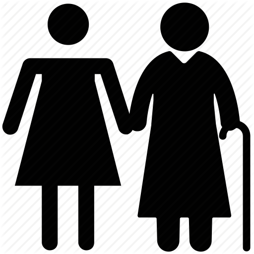 Elderly, Granddaughter, Grandmother, Kid, Old Age, - Sisters Icon (512x512)