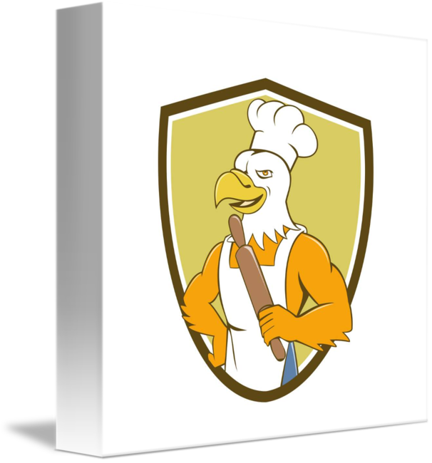Baker Chef Rolling Pin Crest By Aloysius - Illustration (606x650)