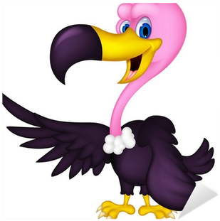 Nálepka Pixerstick Roztomilý Vulture Karikatura • Pixers® - Cute Vulture (400x400)