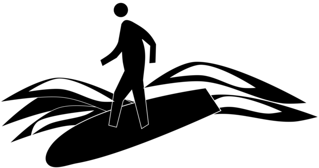 Black And White Silhouette Computer Icons Surfing Monochrome - Icon (646x340)