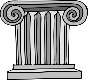 Column Ancient Roman Architecture Classical Order Drawing - Roman Columns Clip Art (372x340)
