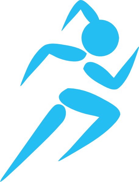 Running Light Blue Clipart - Running Light Blue Clipart (456x594)