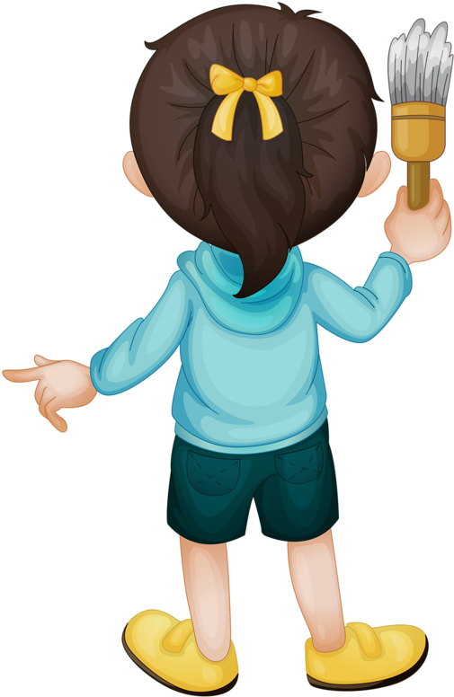Personnages, Illustration, Individu, Personne, Gens - Children Facing Back Cartoon (539x800)
