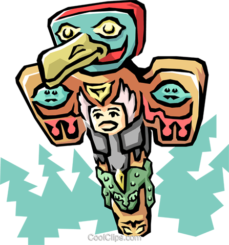 Totem Pole Royalty Free Vector Clip Art Illustration - Totem Pole Royalty Free Vector Clip Art Illustration (447x480)