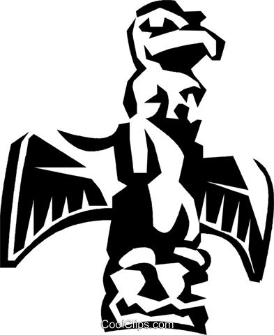Totem Pole Royalty Free Vector Clip Art Illustration - Vector Graphics (393x480)