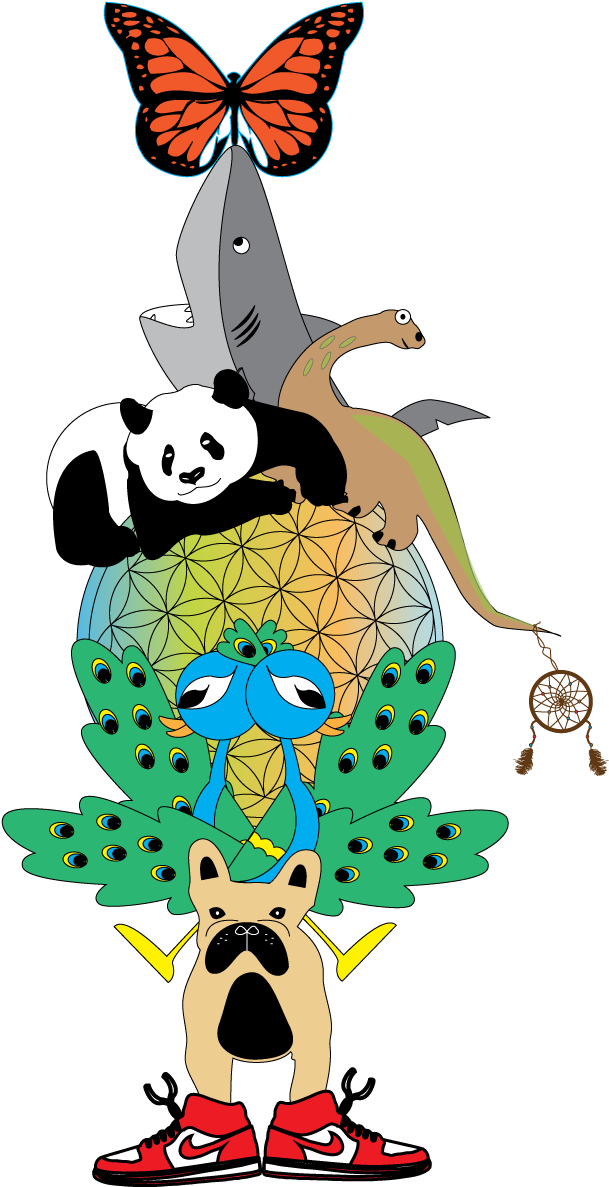 Totem Pole - Panda Vector (792x1224)