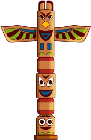 Cowboy Totem Clipart - Totem Indien Dessin Couleur (500x500)