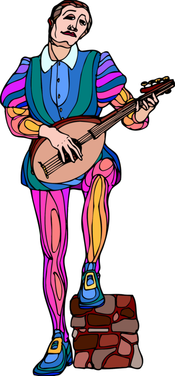 Minstrel Musician Middle Ages Guitarist Computer Icons - Minstrel Clipart (349x749)