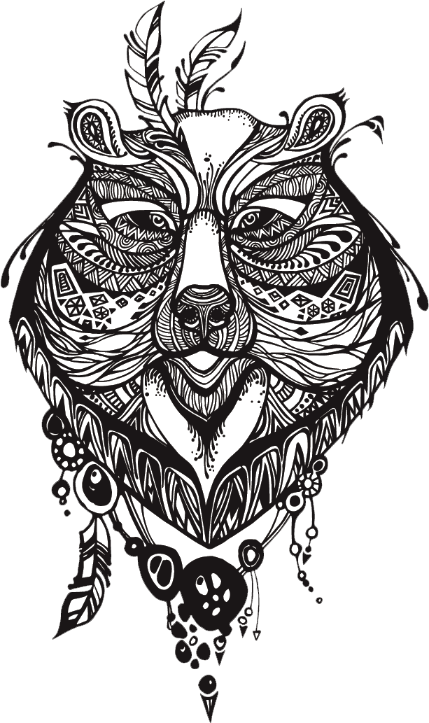 Totem Drawing Image Black And White Library - Tshirt Print Design (725x1039)