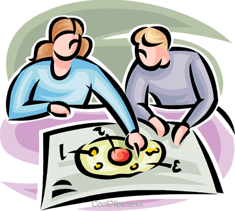 Students Looking At A Map Of The Planets Royalty Free - Clip Art (480x432)