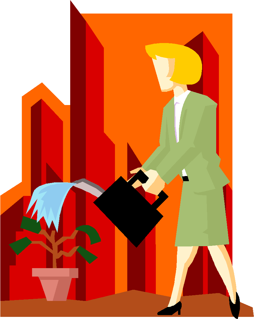 Biz Woman Watering Plant - Horticulture (854x1076)
