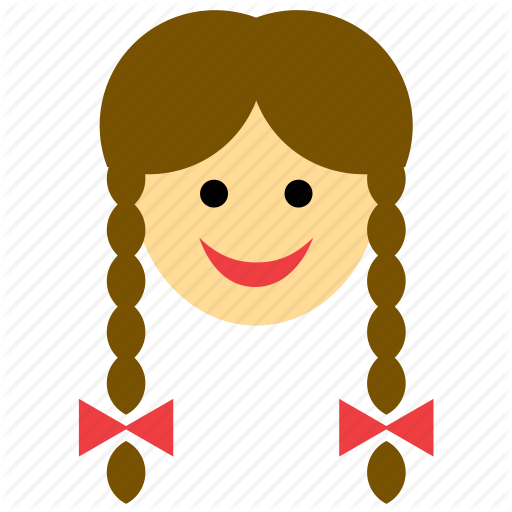 Braid Clipart Kid Face - Clip Art Girl With Braids (512x512)
