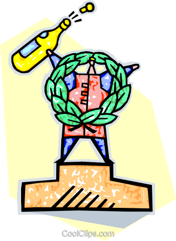 Elebrating A Win With Champagne Bottle Royalty Free - Elebrating A Win With Champagne Bottle Royalty Free (351x480)