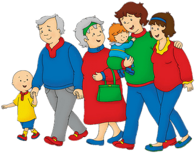 Caillou With His Parents And Grandparents - Caillou Grandma And Grandpa (400x400)
